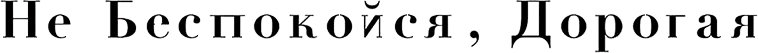 Не беспокойся, дорогая